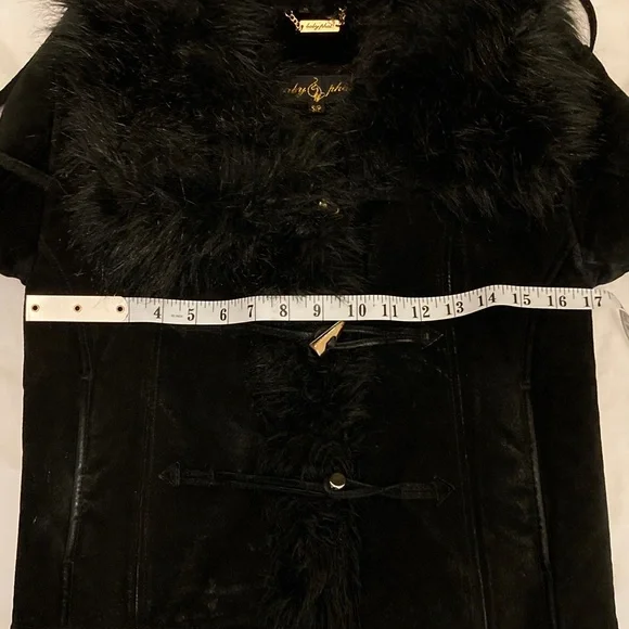 Baby Phat Black Leather Jacket with Faux Fur - Picture 11 of 15